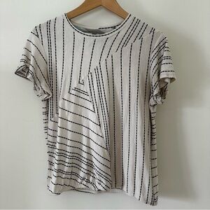 Dolan Anthropologie Black and Cream T-Shirt, size medium